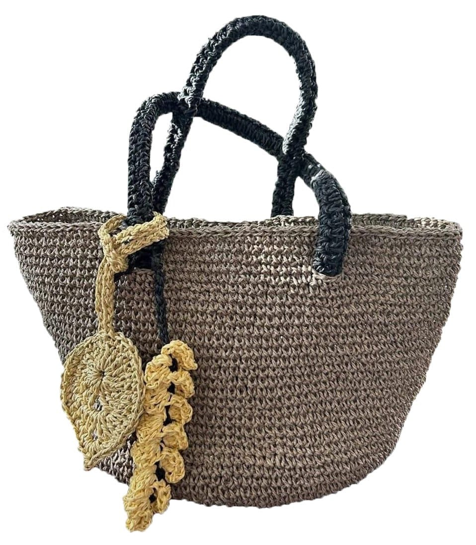 Handgemachte graue Alltagstasche aus Baumwollkordel