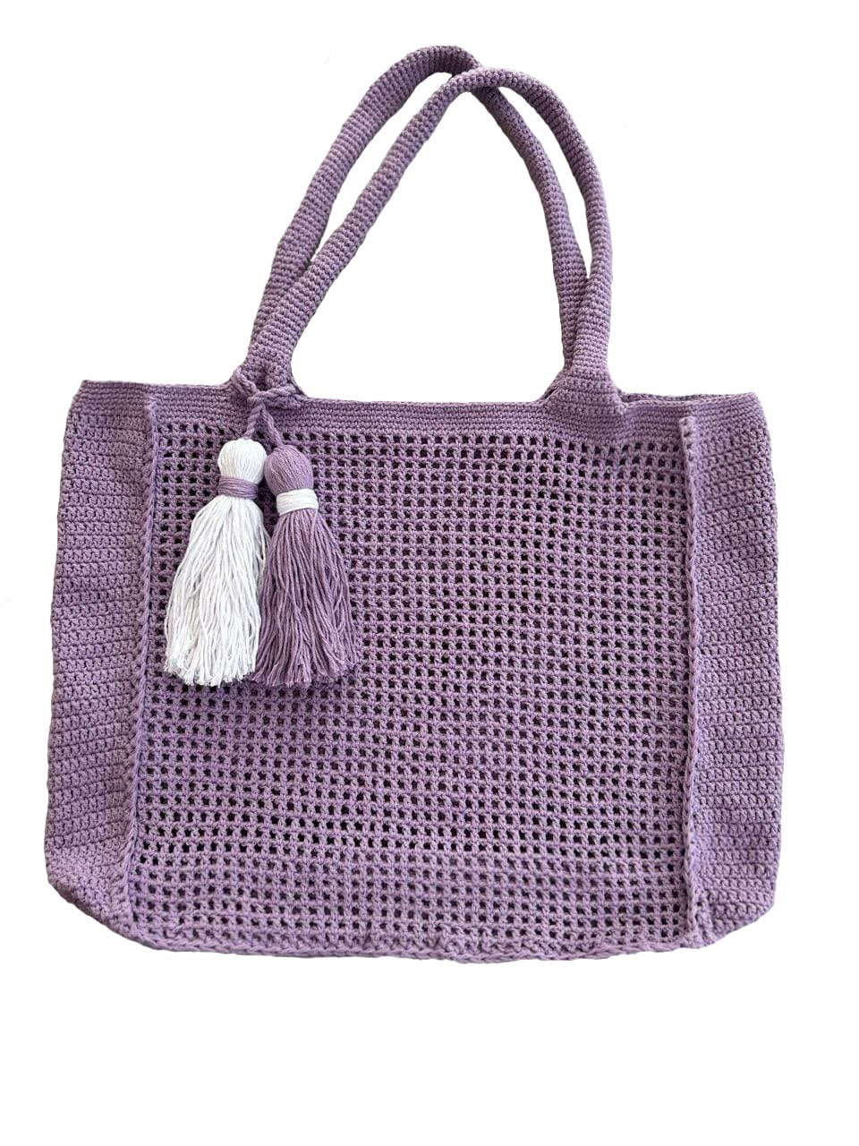 Handgestrickt Shopper-Tasche mit Quasten