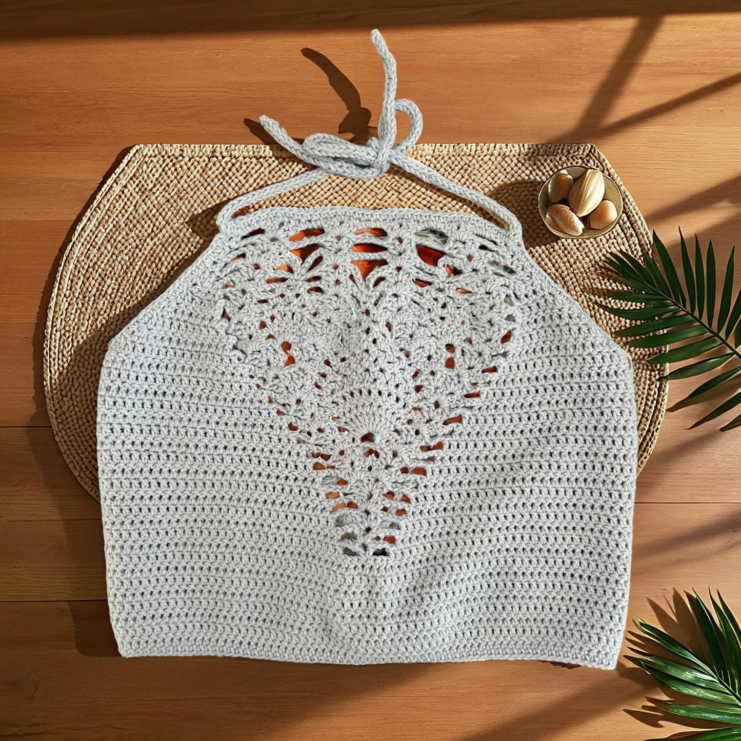 Handgestrickt Crop-Top mit Ananas & Shorts
