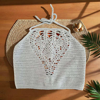 Handgestrickt Crop-Top mit Ananas & Shorts