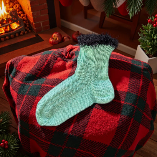 Warme Stricksocken aus Merinowolle & Seide