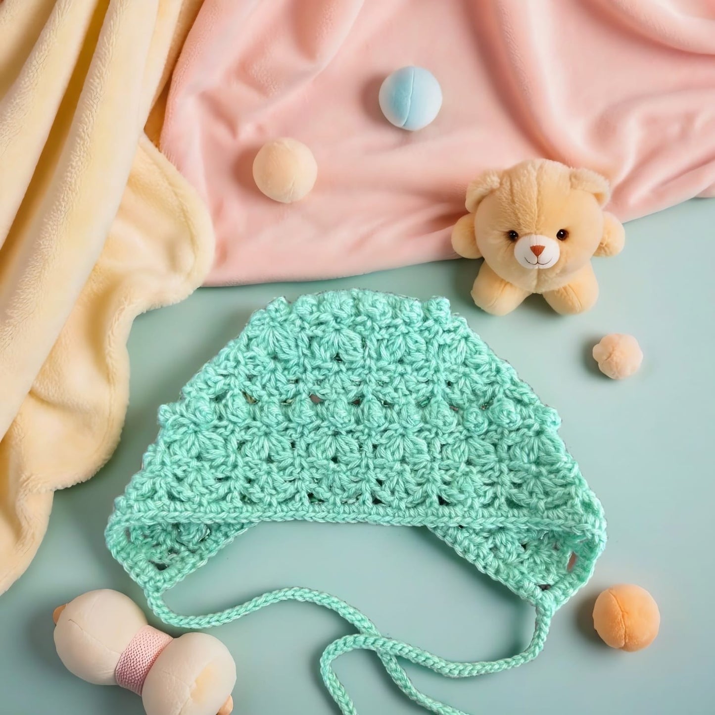 Детский комплект ручной работы из шерсти и шелка.