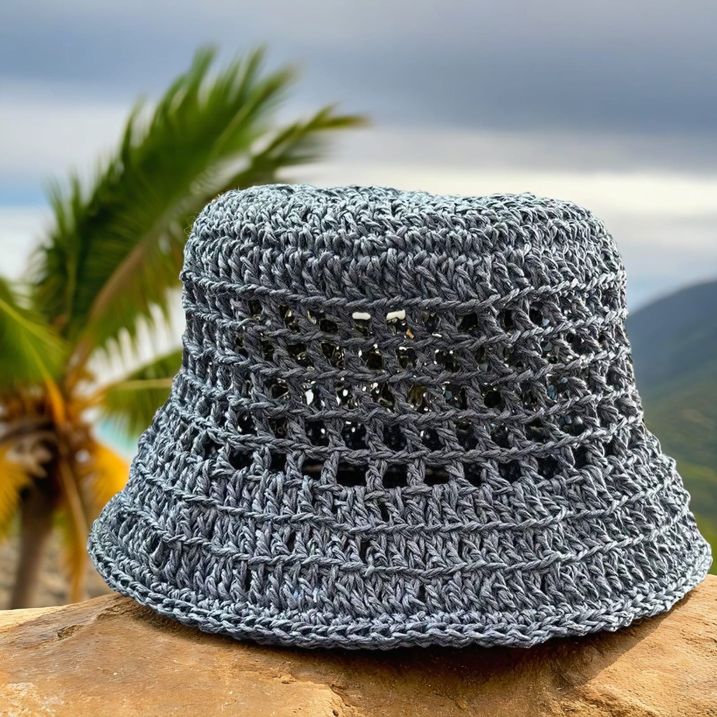 Lightweight summer Panama hat made of raffia