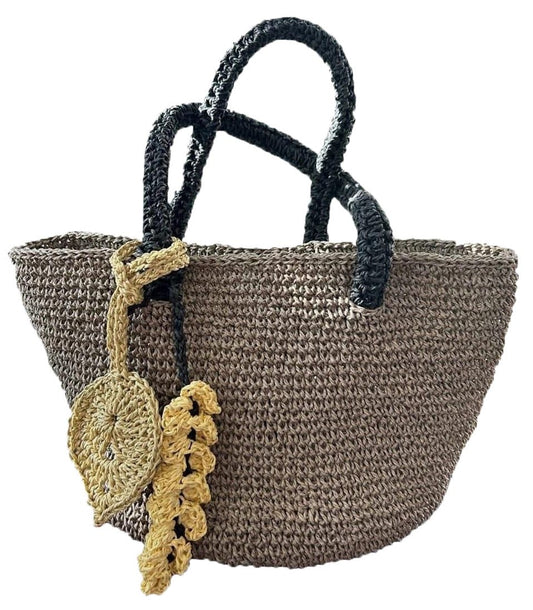 Handgemachte graue Alltagstasche aus Baumwollkordel