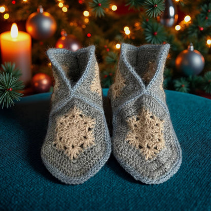 Hausschuh-Socken aus Wolle & Mohair