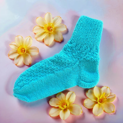 Handgemachte Socken aus Merinowolle und Acryl