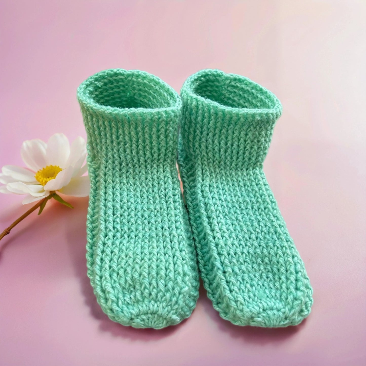 Hausschuh-Socken aus Merinowolle & Seide