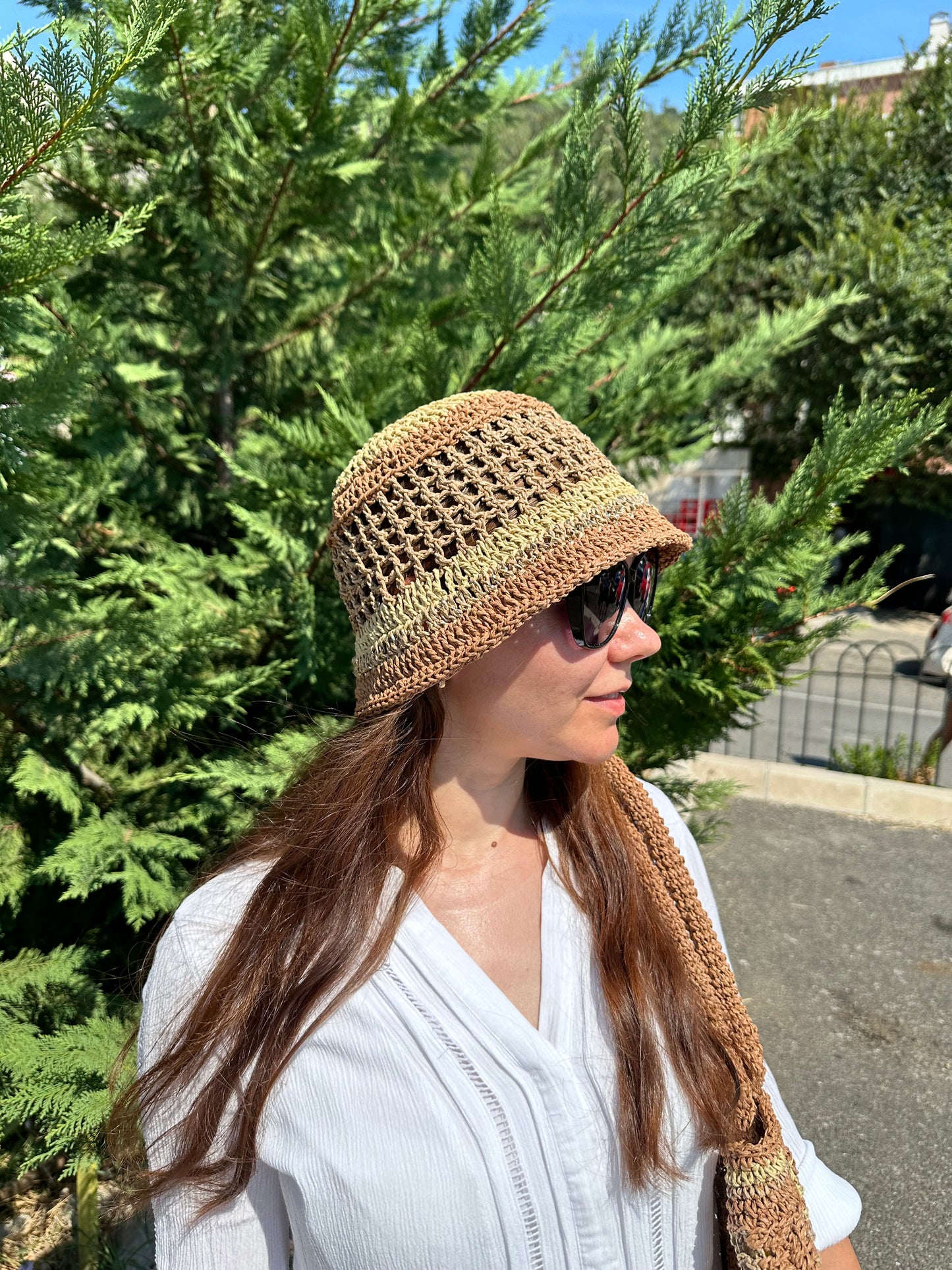 Lightweight summer Panama hat made of raffia