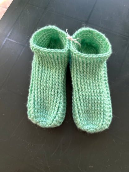 Hausschuh-Socken aus Merinowolle & Seide