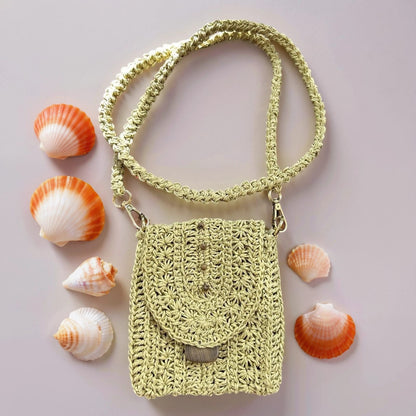 Handgestrickt Mini-Tasche aus Raffia