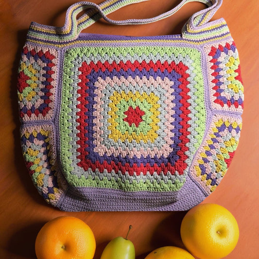Handgestrickt Shopper-Tasche aus Bio-Baumwolle