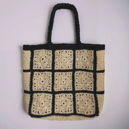 Handgestrickt Shopper-Tasche aus Raffia