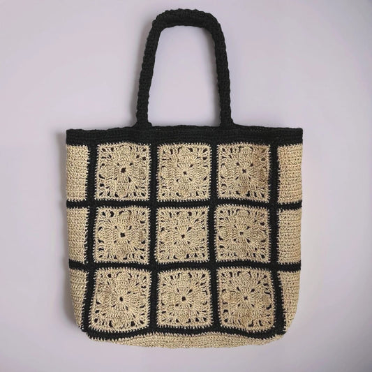 Handgestrickt Shopper-Tasche aus Raffia
