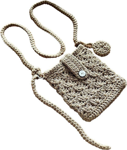 Handgestrickt Mini-Tasche mit Blumenmuster