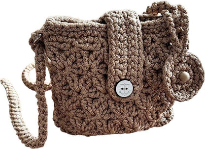 Handgestrickt Mini-Tasche mit Blumenmuster