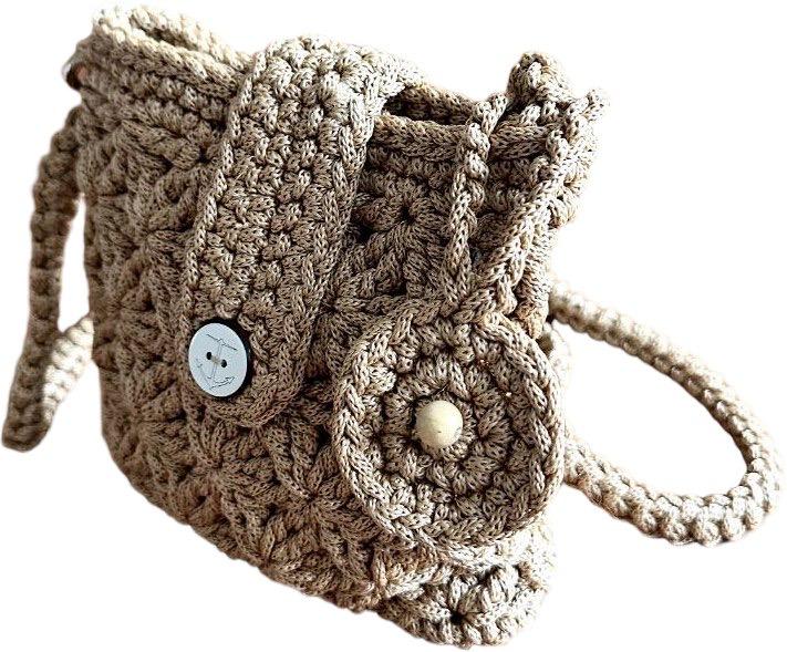 Handgestrickt Mini-Tasche mit Blumenmuster