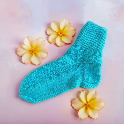 Handgemachte Socken aus Merinowolle und Acryl