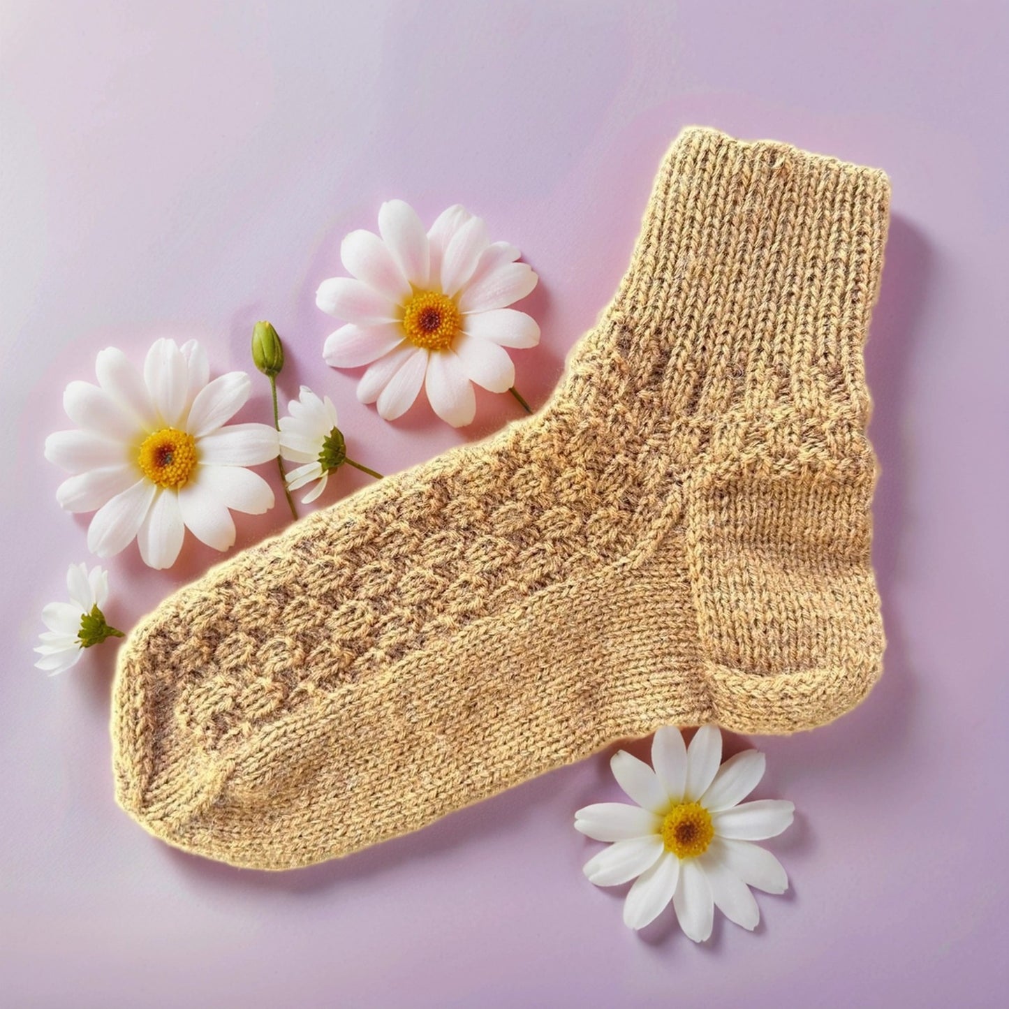 Handgemachte warme Socken aus Angora und Acryl