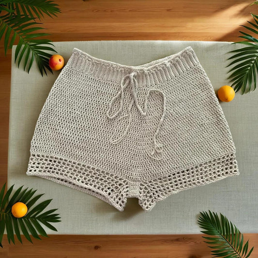 Handgestrickt Sommerliche Baumwoll-Shorts
