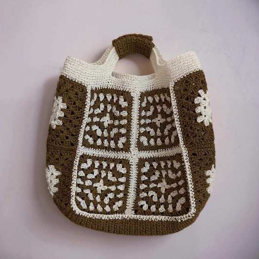 Handgestrickt Shopper-Tasche aus Raffia