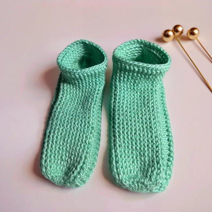 Hausschuh-Socken aus Merinowolle & Seide