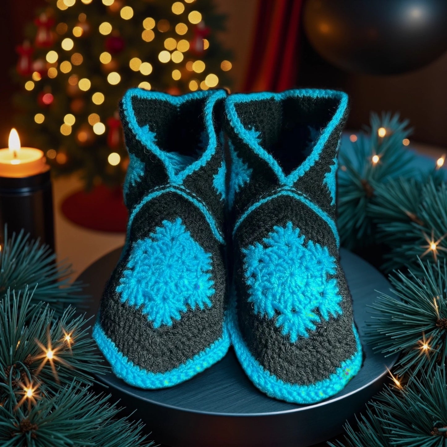 Hausschuh-Socken aus Merinowolle