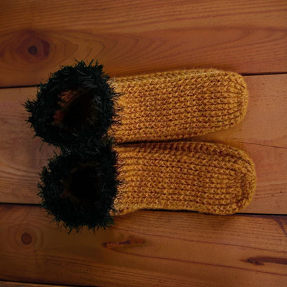 Hausschuh-Socken aus Angora & Acryl