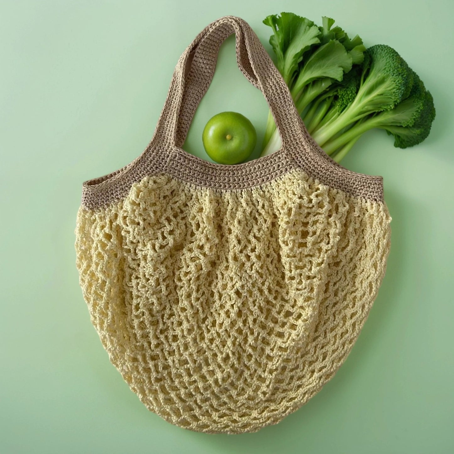 Gehäkelte Netztasche aus Baumwolle