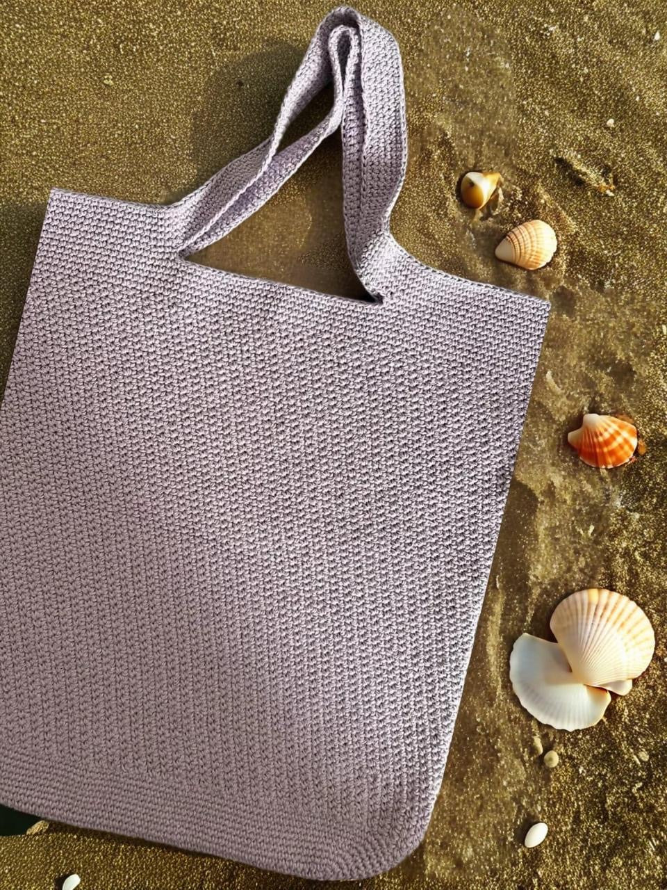 Handgestrickt Shopper aus Eco-Baumwolle