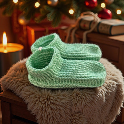 Hausschuh-Socken aus Merinowolle & Seide