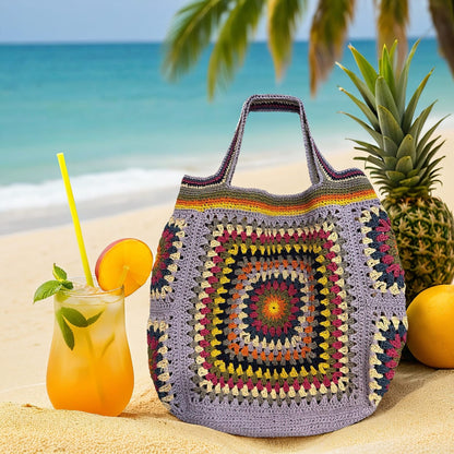 Handgestrickt Shopper-Tasche aus Raffia