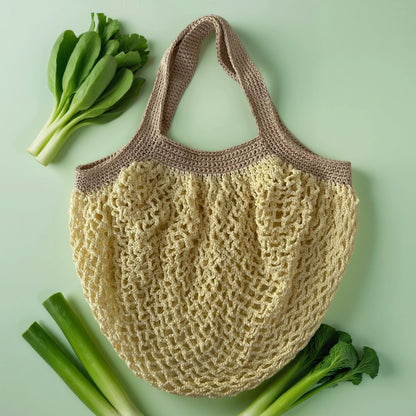 Gehäkelte Netztasche aus Baumwolle