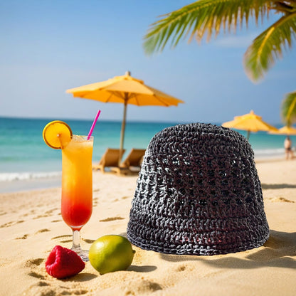 Lightweight summer Panama hat made of raffia