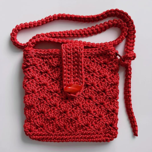 Handgestrickt Mini-Umhängetasche aus Baumwolle