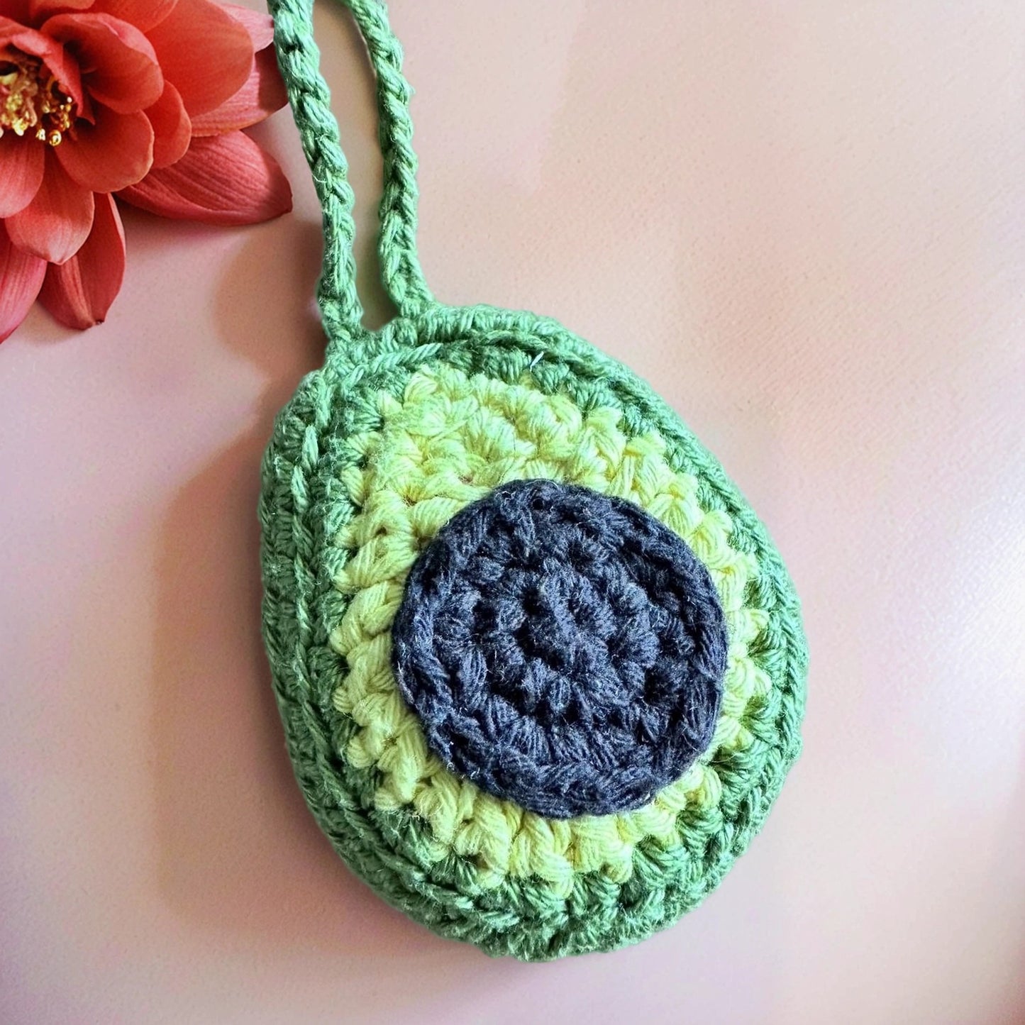 Hand-knitted Avocado Keychain